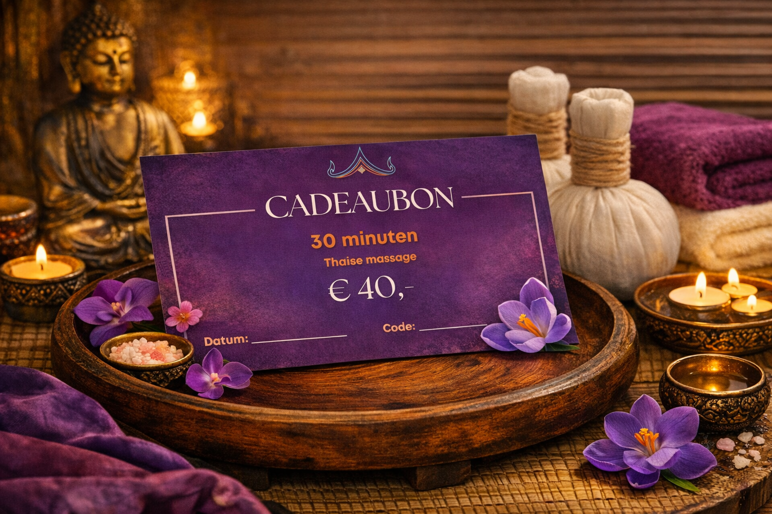 Waarde bon Thaise massage 30 minuten